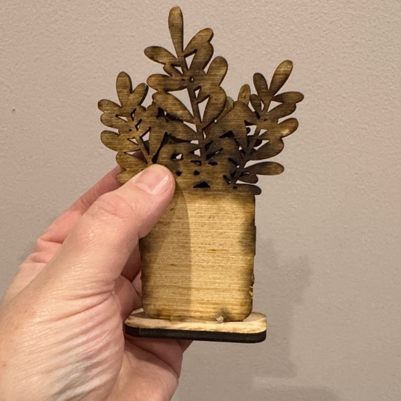 Decorative Wooden Plant Set - Picture 4 of 11